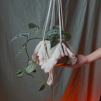 Макраме пухнасте, білий